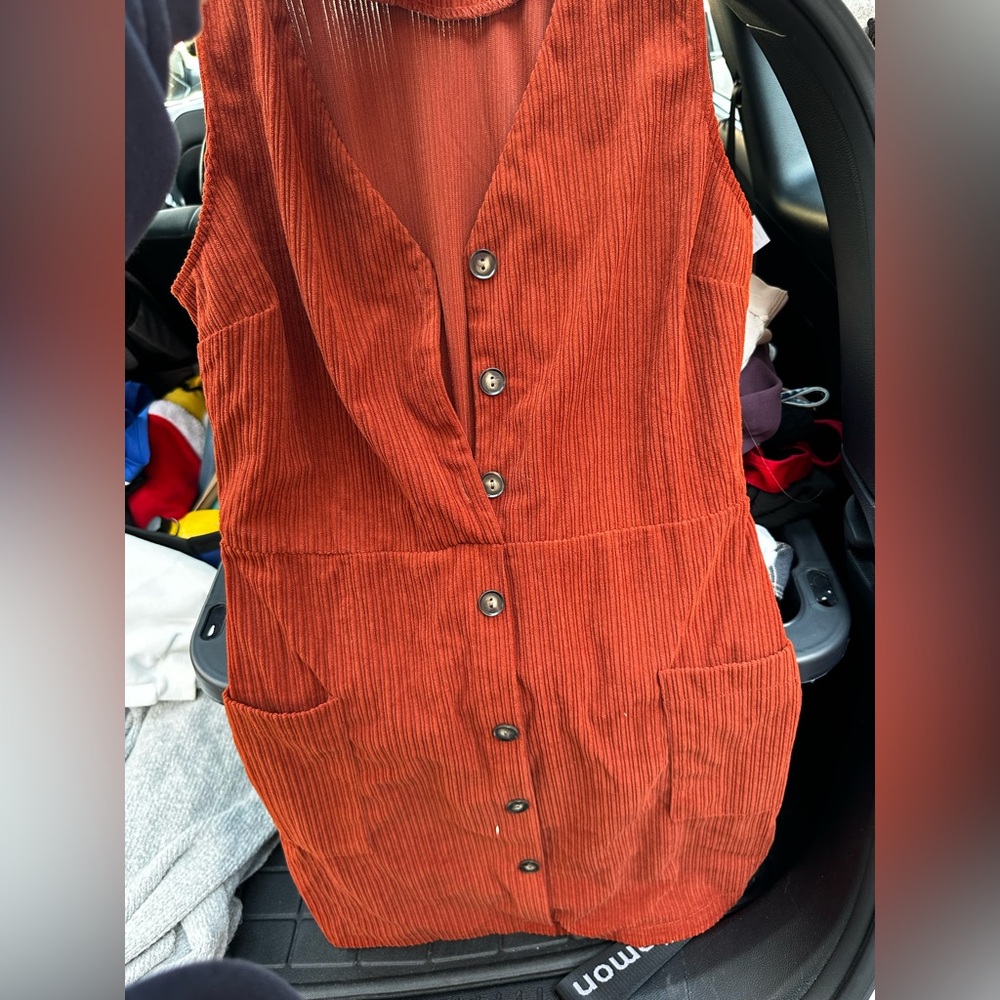 Monteau Terracotta Corduroy Top